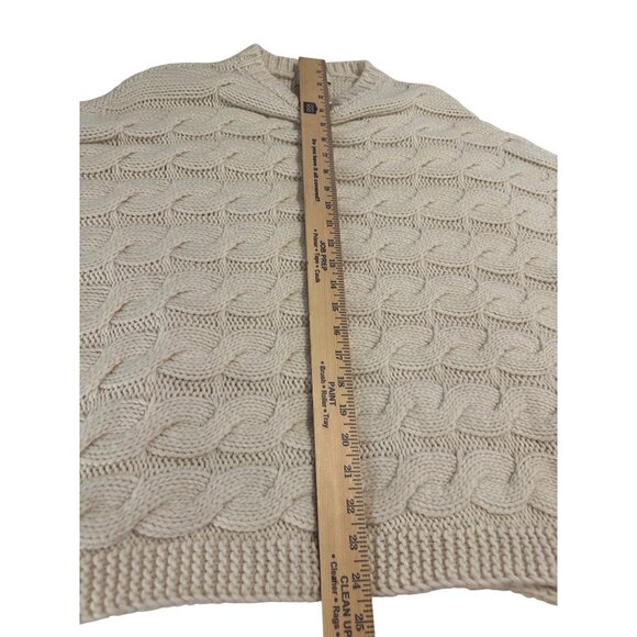 Cocogiò Chunky Cable knit Wool blend Ivory Poncho Cape O/S Cottagecore Coquet - Picture 9 of 11